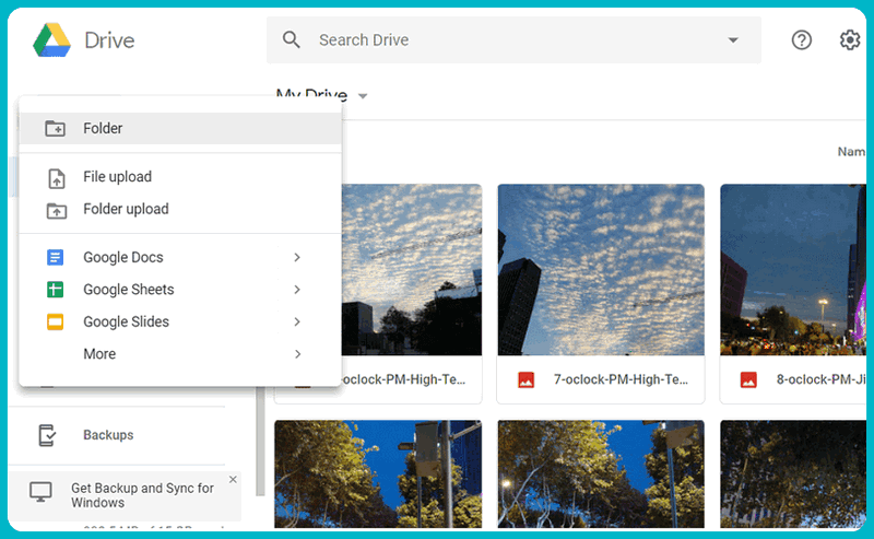 Upload large video to Google drive.