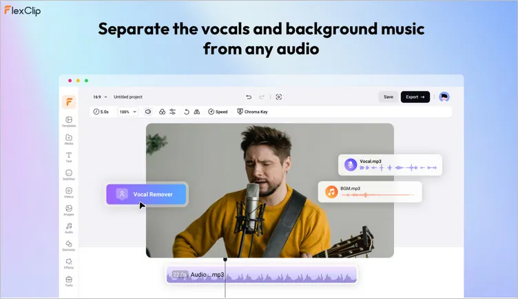 FlexClip AI Vocal Separator & Remover