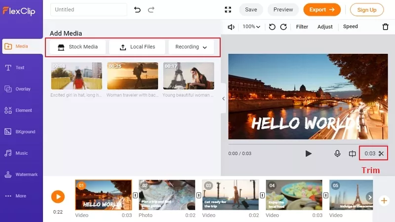 Share Facebook Video to Instagram - Add a Video to the Storyboard