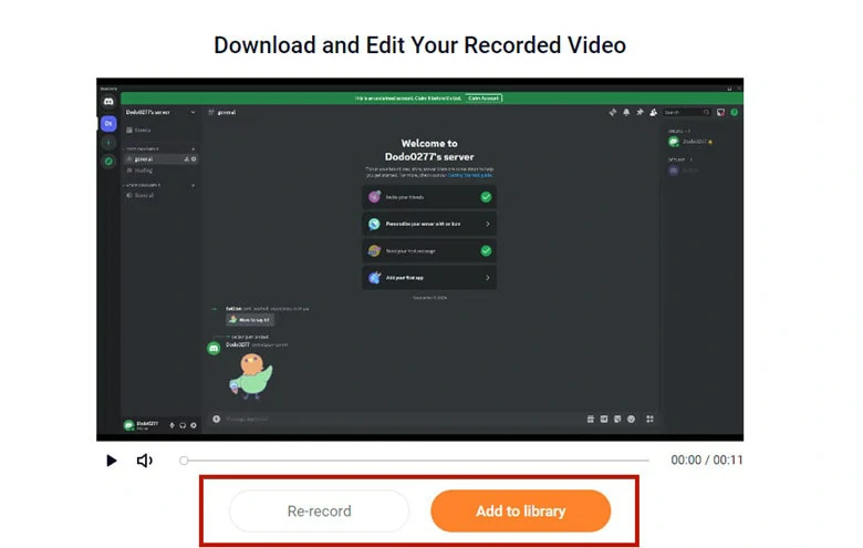 Download the Recording File or Continue Making Edits