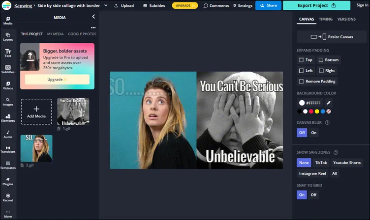 Kapwing Put Two GIFs Side by Side