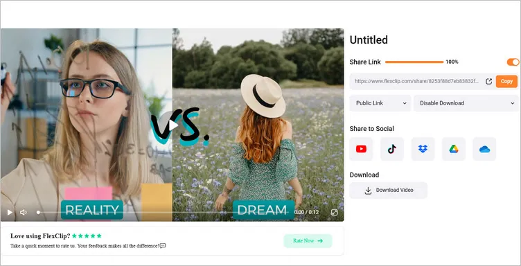 Export and Share Your Side by Side Video