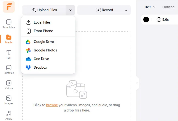 Upload Your Videos or Use Stock Footage