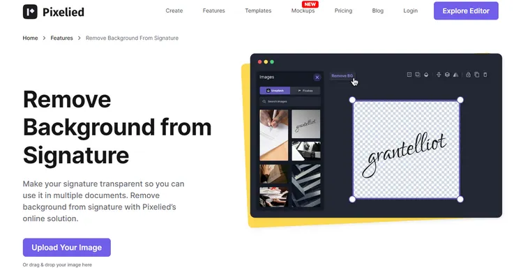 Signature Background Remover- Pixelied