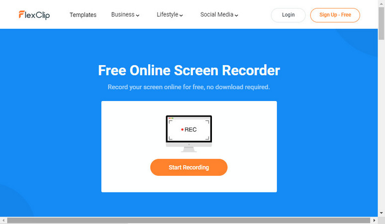 FlexClip Free Simple Screen Recorder.