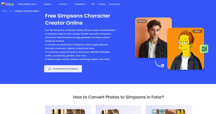 AI Simpsons Character Creator - Fotor