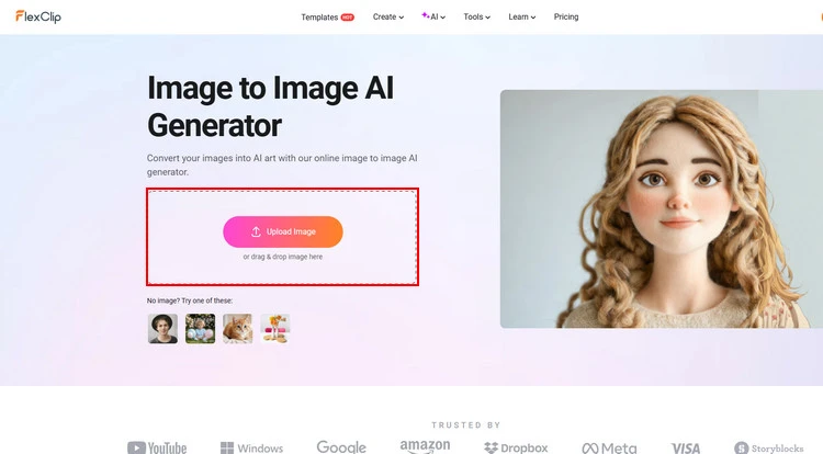 Upload Photos to AI Simpsons Character Creator - FlexClip