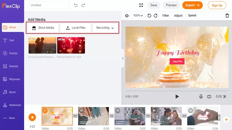 Slow Down a Video Online with FlexClip - Step 1