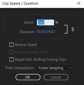 Slow Down a Video in Premiere Pro by Changing Video Speed