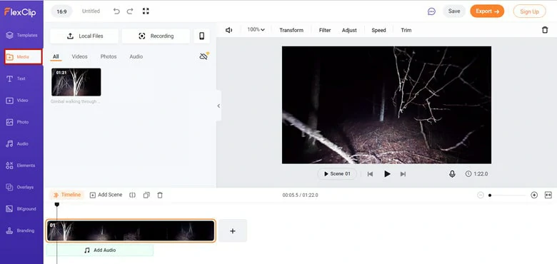 Import Video to FlexClip