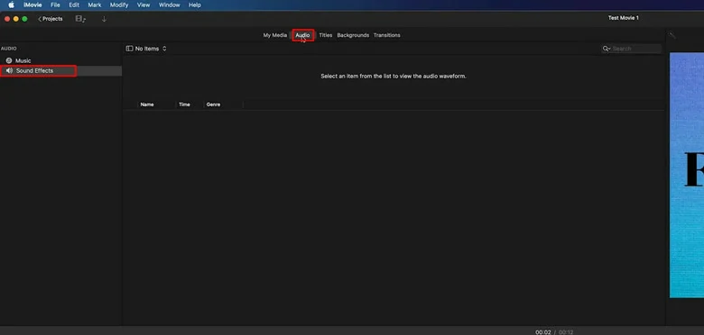 Create a New Project in iMovie