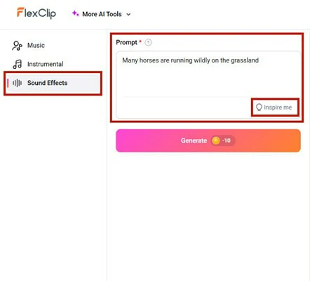 Enter Your Prompt for Sound Effects Generation