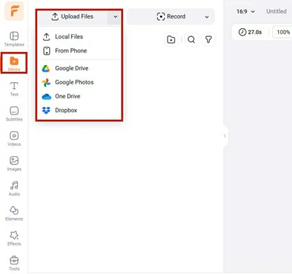 Open FlexClip's Video Editor and Upload Your Video
