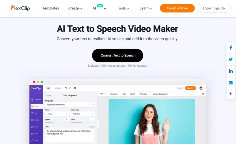 AI Text to Speech Generator - FlexClip