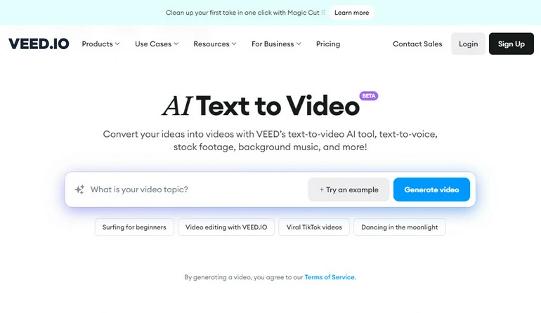 Convert Text to Video