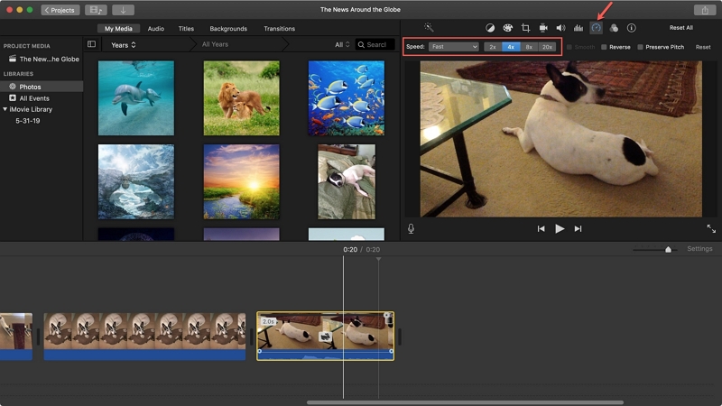 Créer une vidéo en accéléré – iMovie