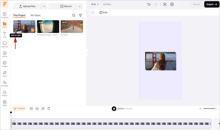 Make a Split-screen Video for Reels Using FlexClip -  Add Your Clips