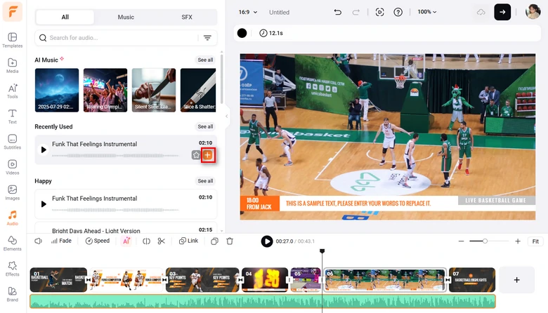 Use royalty-free and upbeat sports intro music to create the vibes