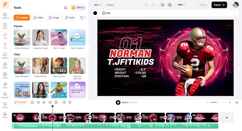 FlexClip Sports Intro Maker Overview