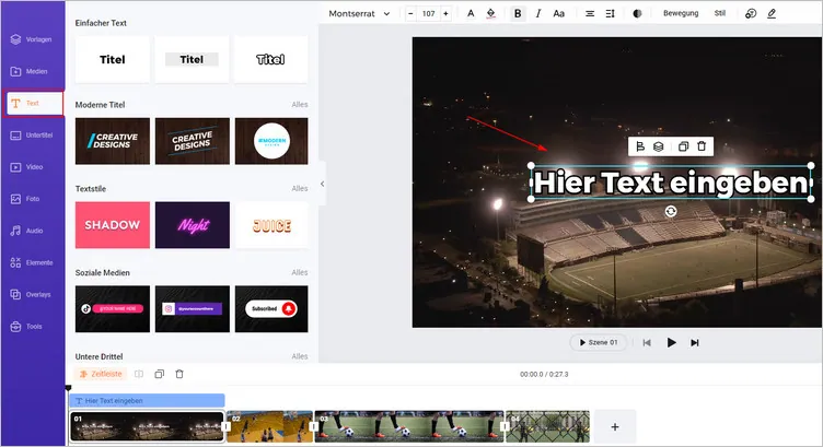 Fügen Sie Text zu Ihrem Video hinzu