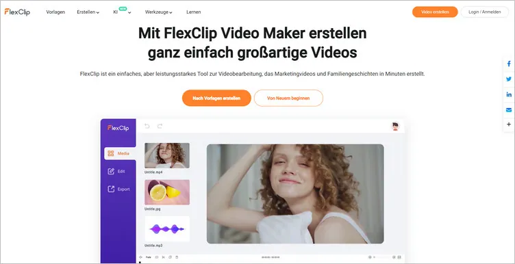 FlexClip Übersicht