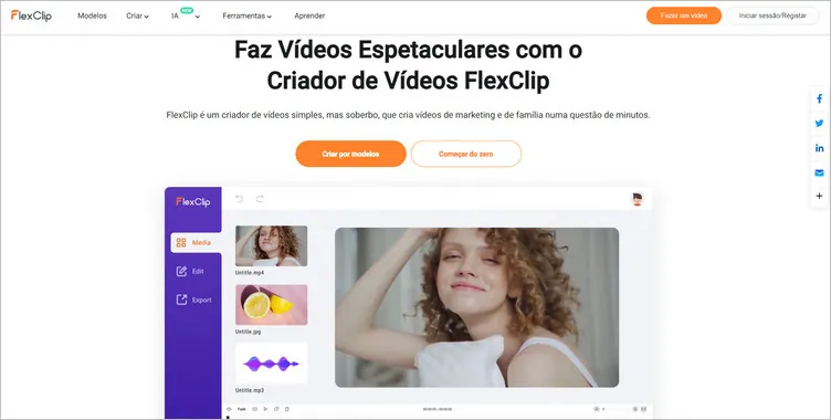 Visão geral do FlexClip