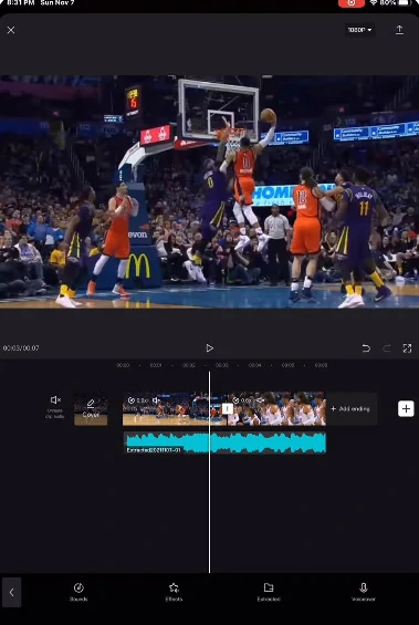 CapCut Créez une vidéo de sport