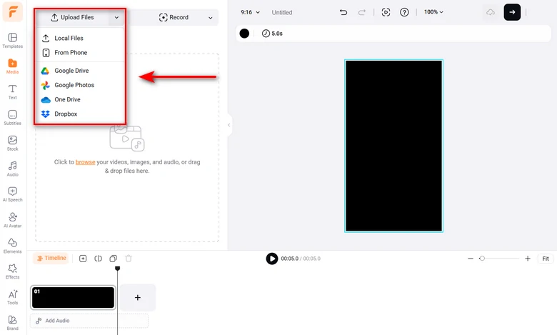 Upload Resources to FlexClip