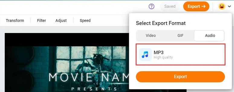 Directly export SRT to Speech in MP3 format