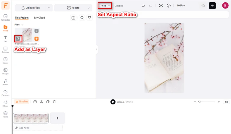 Add Tilted Image to Timeline