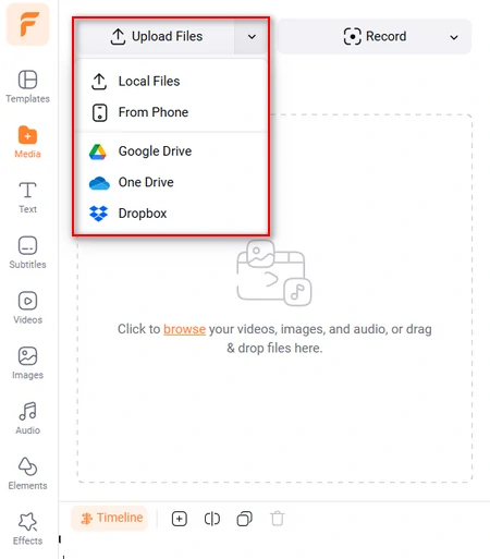 Upload Tilted Image to FlexClip