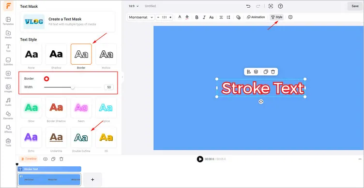 Add Stroke to Your Text - FlexClip