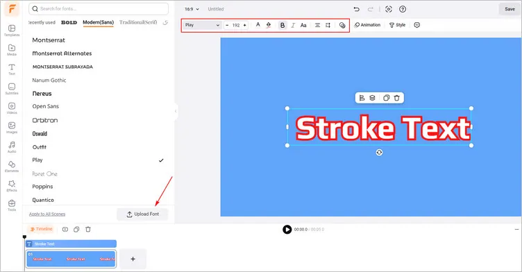 Customize the Stroke Text - FlexClip