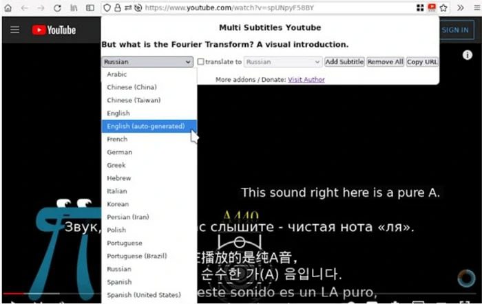 Subtitle Chrome Extension - Multi Subtitles for YouTube
