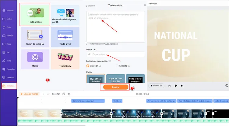 Convertir un blog en un vídeo con subtítulos en FlexClip