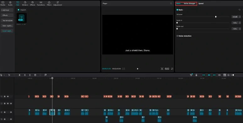 Adjust the AI-generated voice’s volume or apply a funny voice filter to it