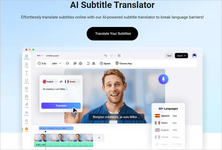 All-in-one AI Subtitle Translator & Editor - FlexClip