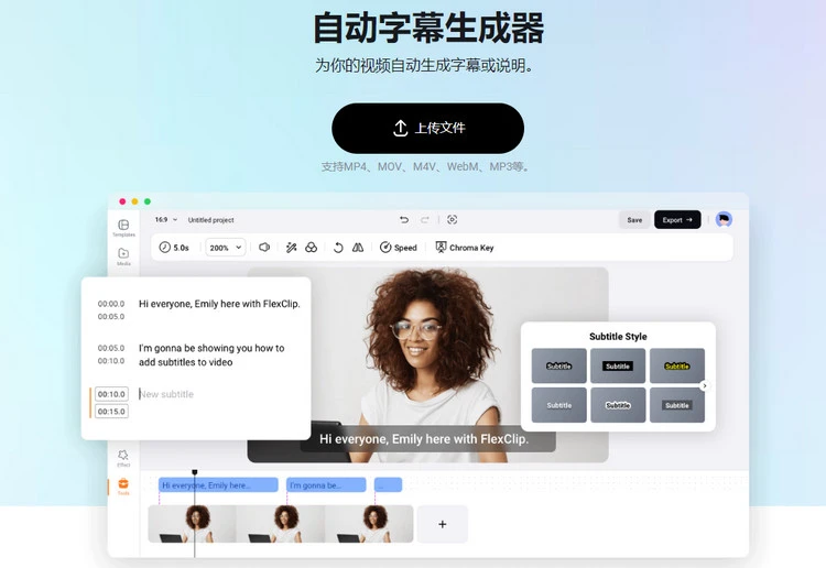 AI Subtitle Tool FlexClip Overview