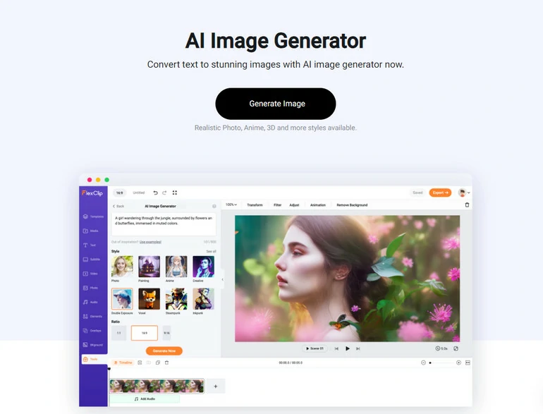 AI Image Generator FlexClip Overview