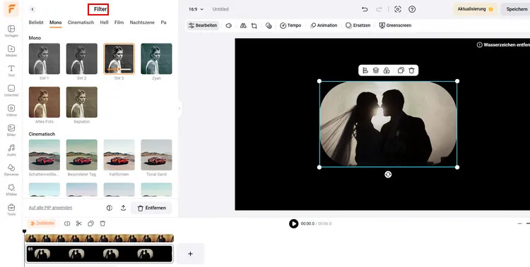 Filter hinzufügen, um Bild/Video zu bearbeiten – FlexClip