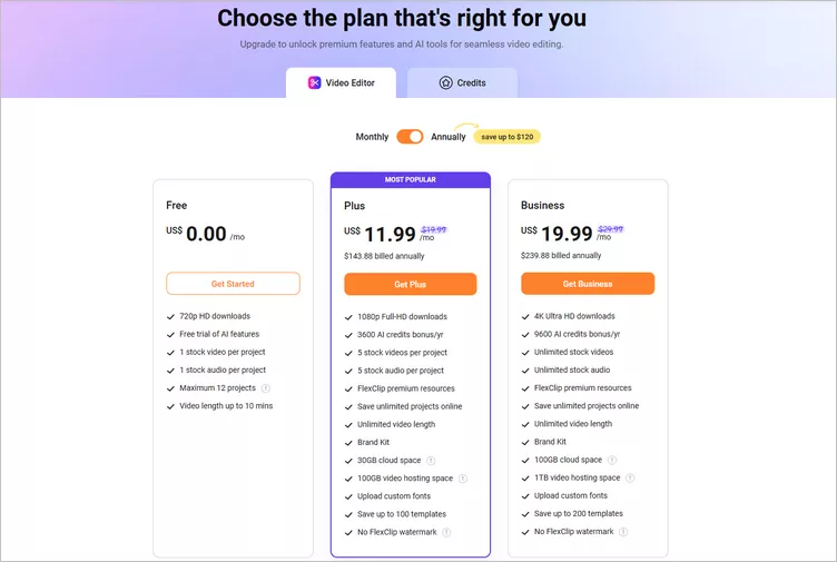 FlexClip Pricing