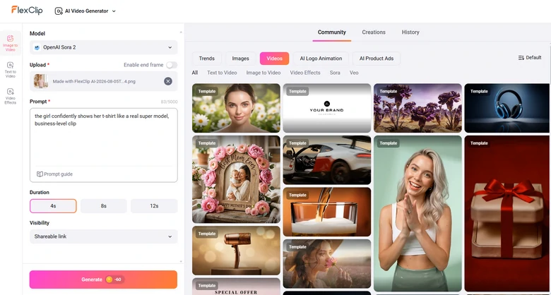FlexClip AI Video Generator Overview