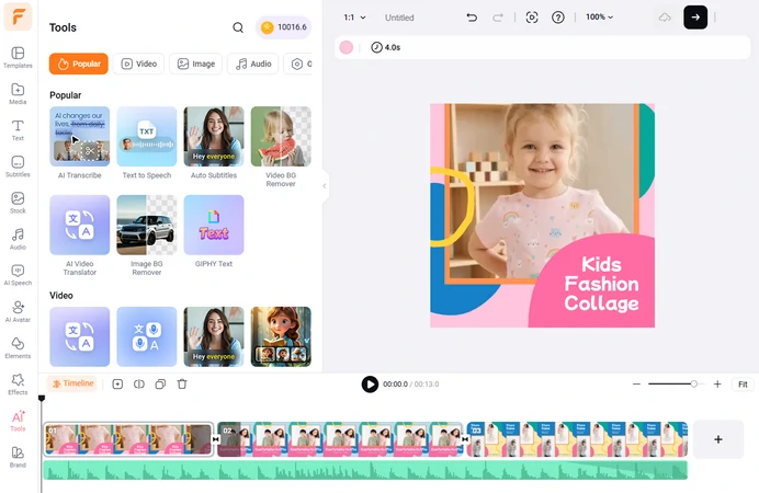 Manually Edit Using FlexClip Timeline