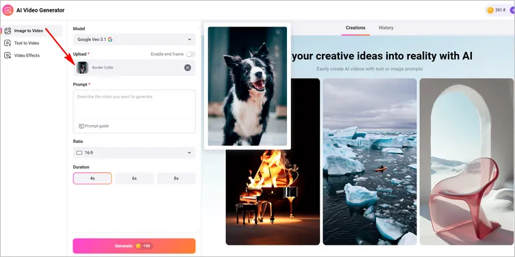 Turn a Still Dog Photo into a Talking Dog Video - Upload Photo