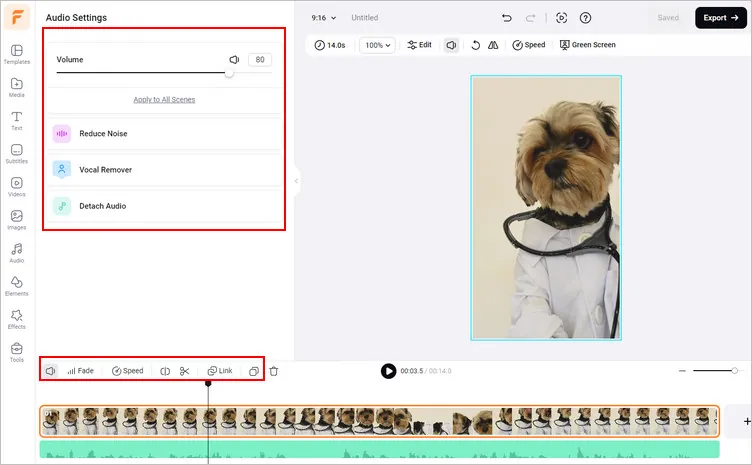 Make a Talking Dog Video Online - Edit Voice