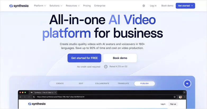 Leading Talking Head Video Generator - Synthesia