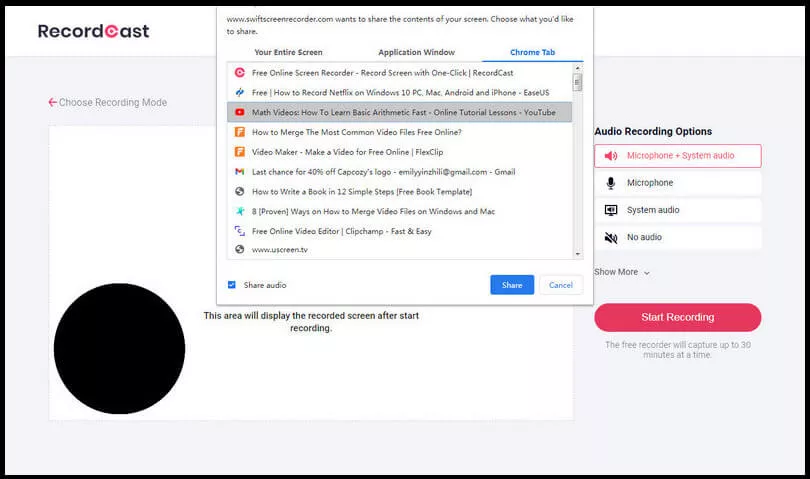 Select the playing tutorial video to record.