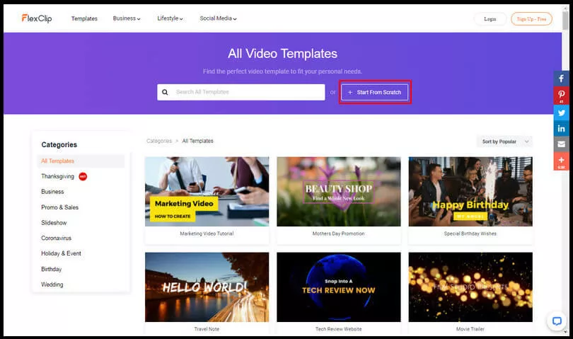 Launch a blank video project for teaching video.