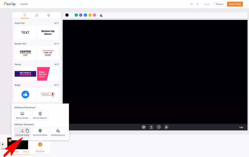 Upload video clips to make teaser trailer