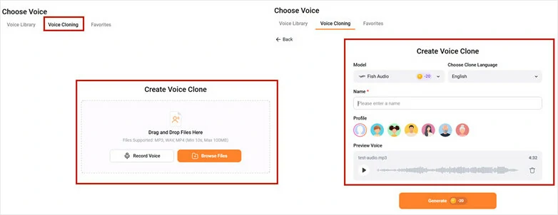 Convert Text into MP3 with Voice Cloning Feature